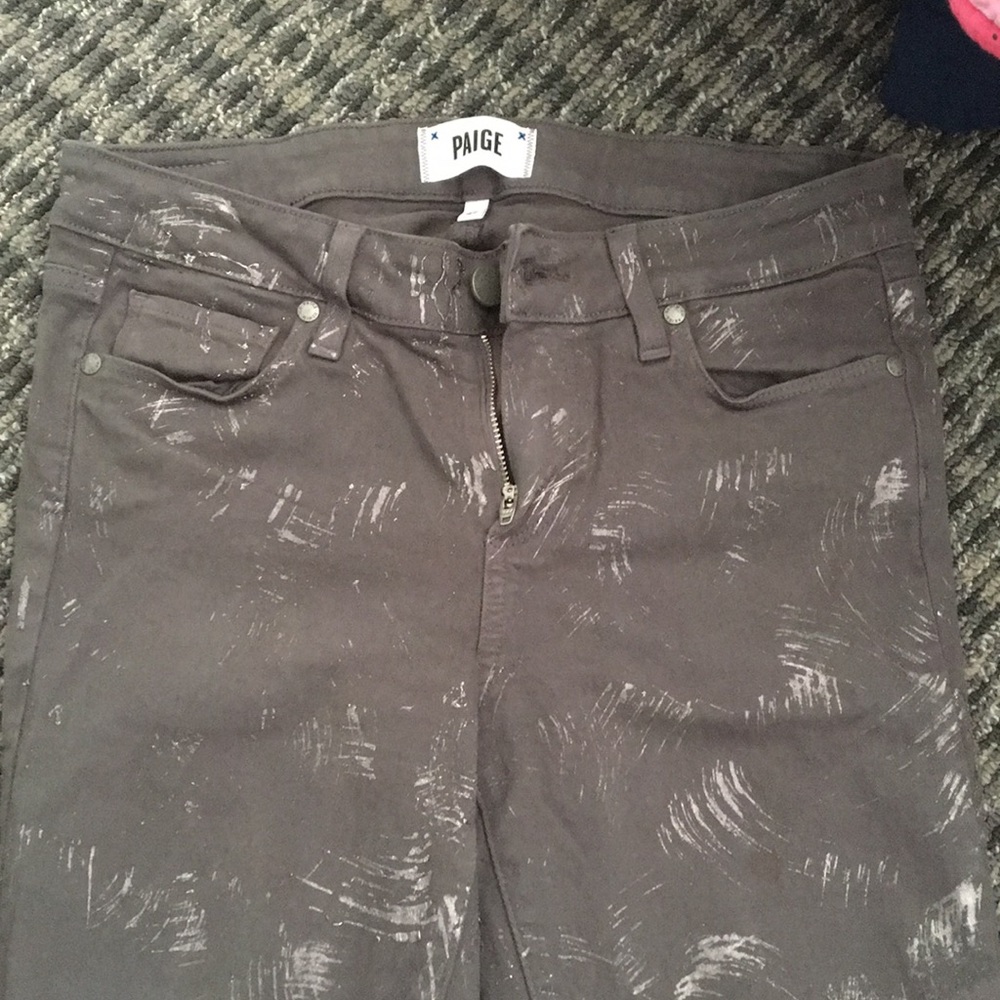 Grey with pattern Paige jeans